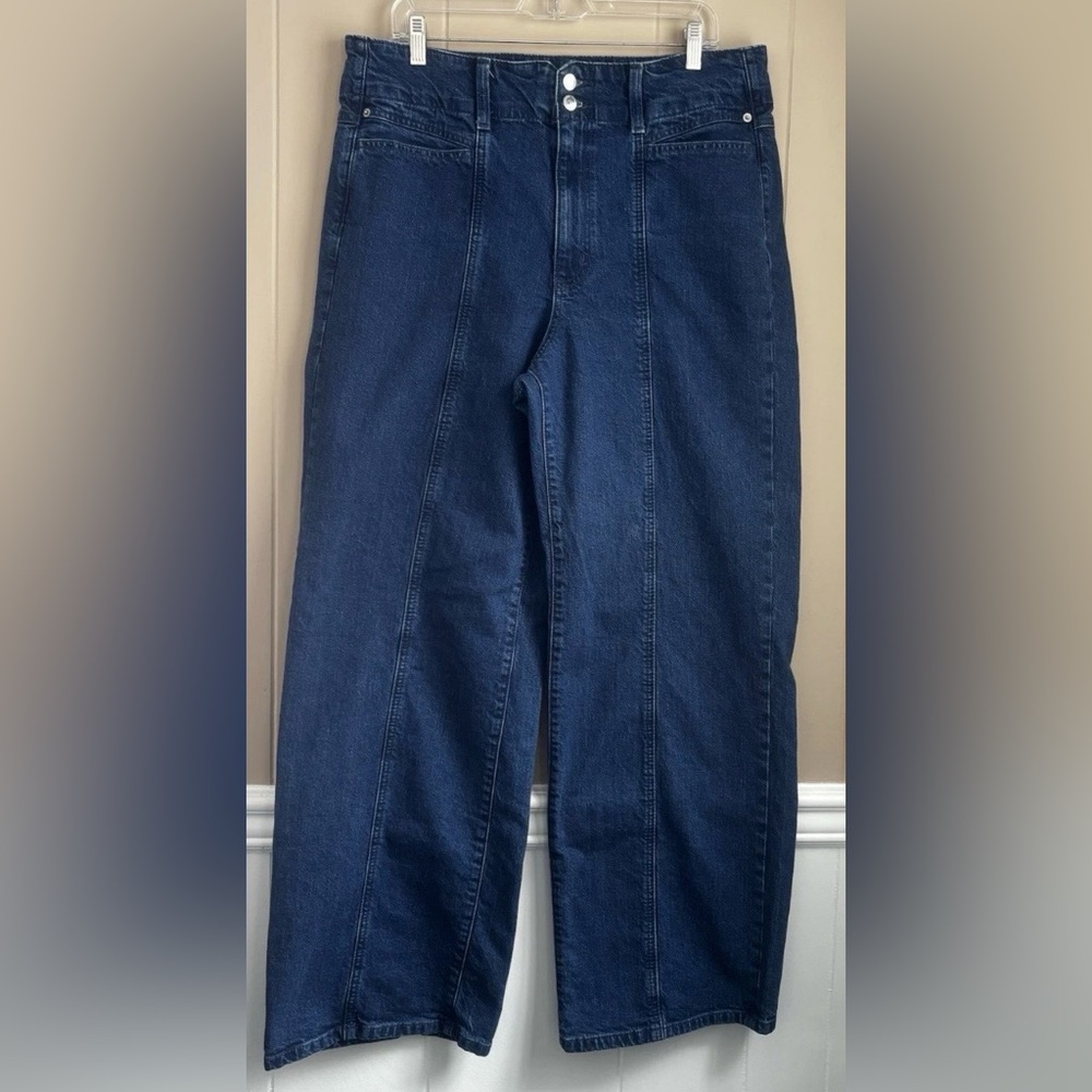 Plus Size 28 Women’s Universal Thread High-Rise Wide Leg Jeans in Deep Blue